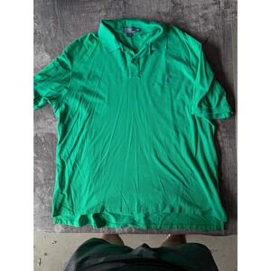 Polo Ralph Lauren Mens 4XLT Green Cotton Pique Short Sleeve Pony Polo Shirt